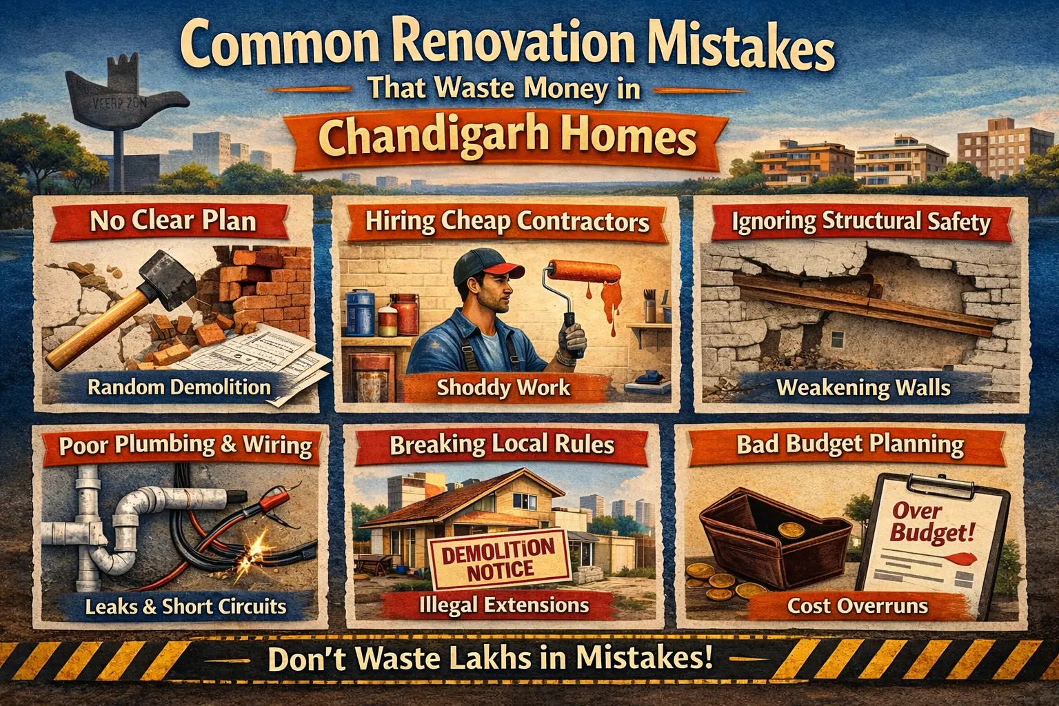 Common Renovation Mistakes That Waste Money in Chandigarh Homes