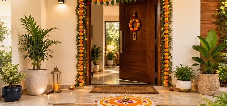 festive home entrance decoration for Raksha Bandhan